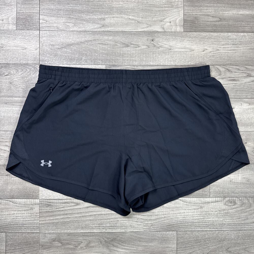 Under Armour UA Fly By 3" Inseam Shorts Pull On Black sz 2XL